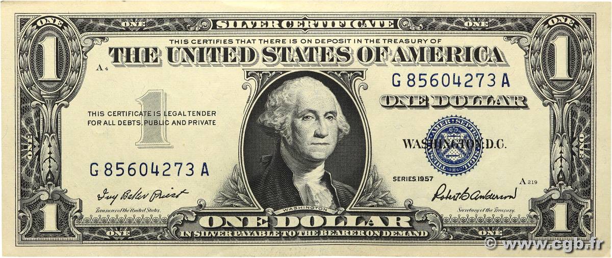 1 Dollar ÉTATS-UNIS D AMÉRIQUE  1957 P.419 SUP+