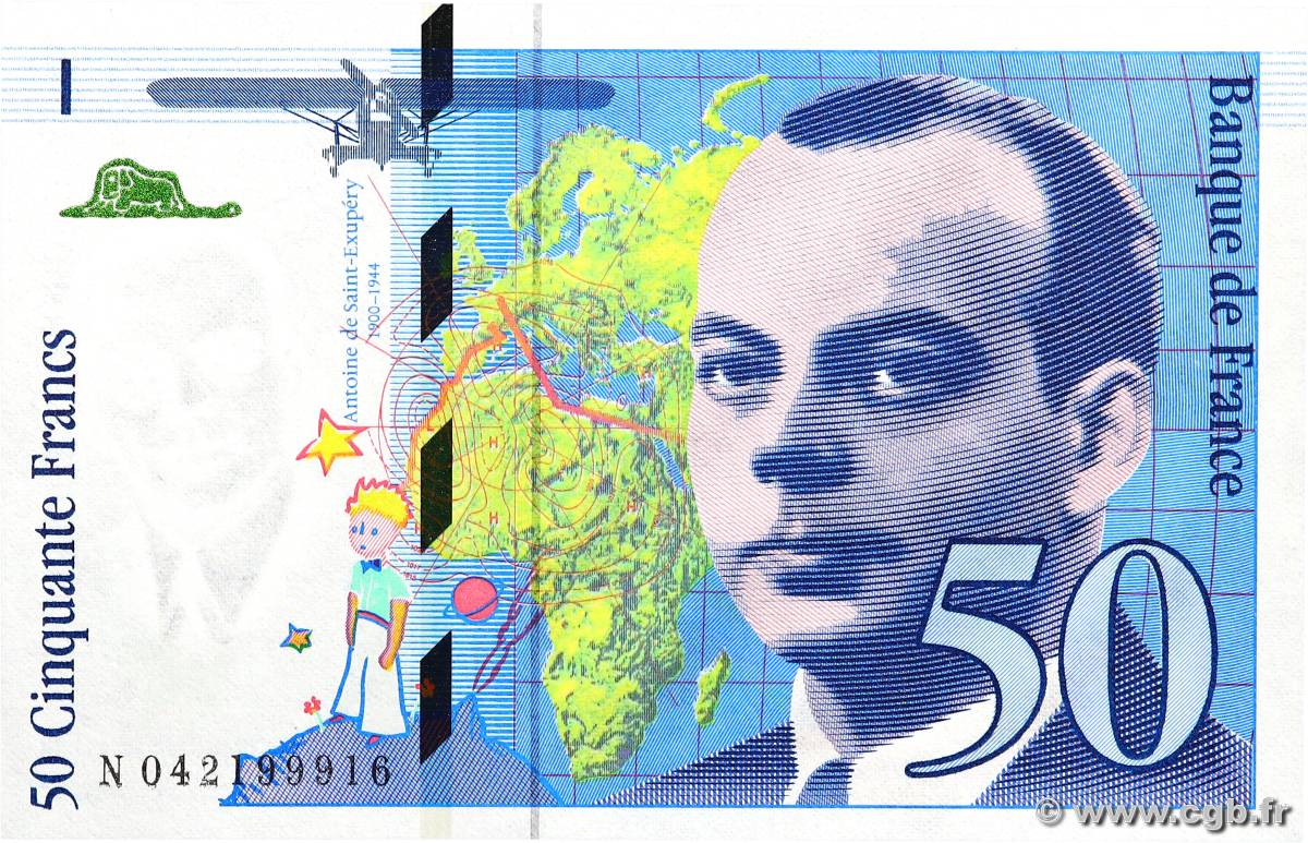 50 Francs SAINT-EXUPÉRY modifié FRANKREICH  1997 F.73.04 ST