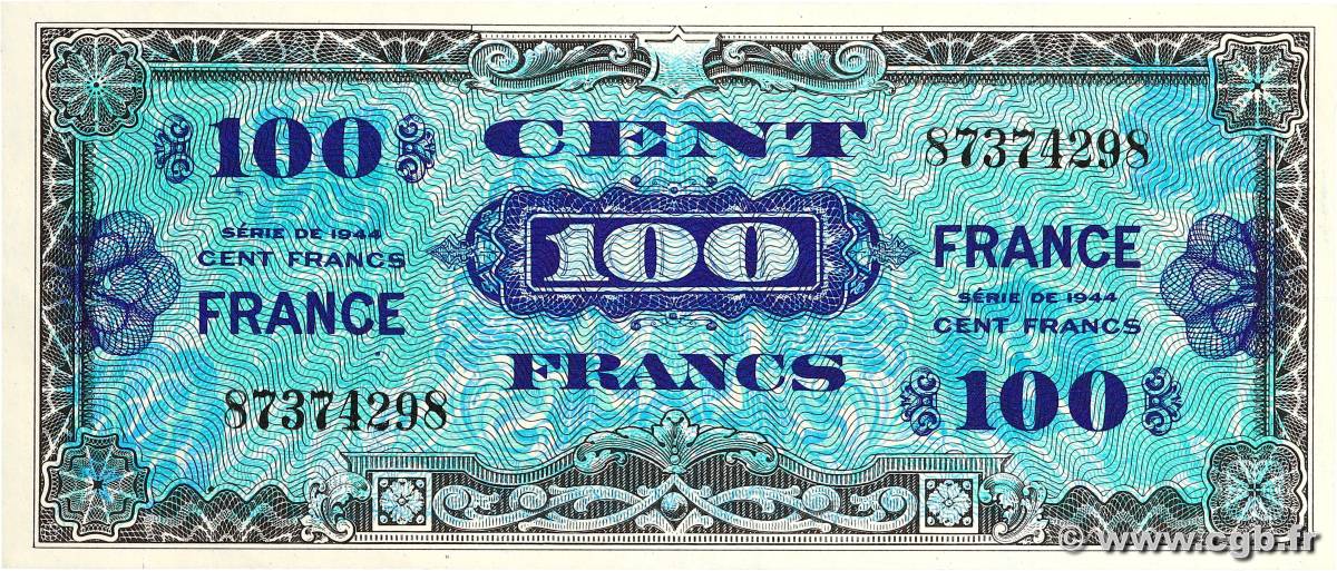 100 Francs FRANCE FRANCE  1945 VF.25.01 XF+