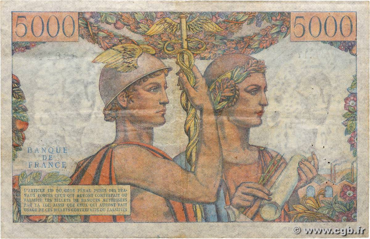 Billet France 5000 Francs Terre Et Mer 1949 - TTB+ - Émission 10/03/1949 - F.48.01