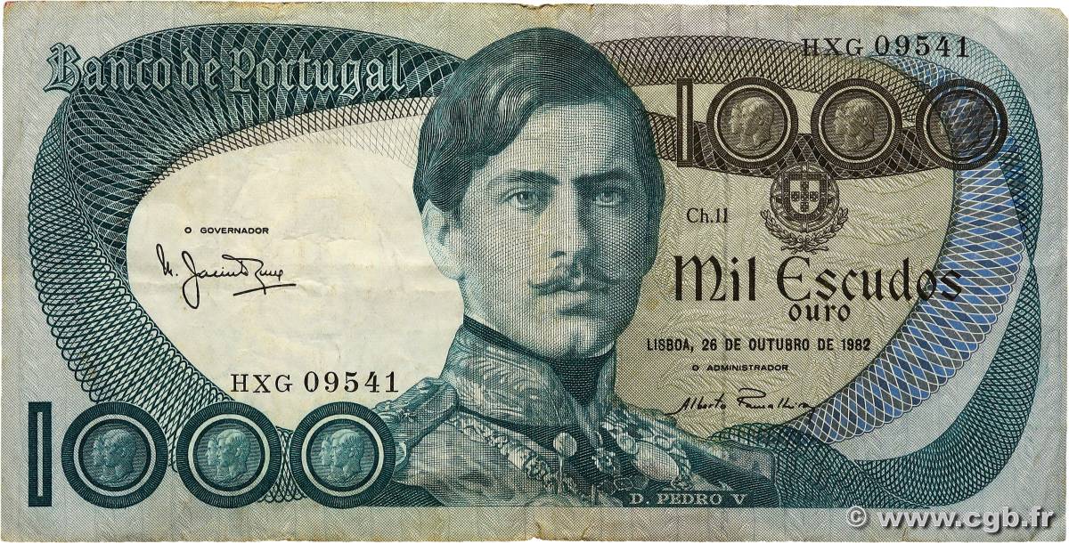 1000 Escudos PORTUGAL  1982 P.175e SS