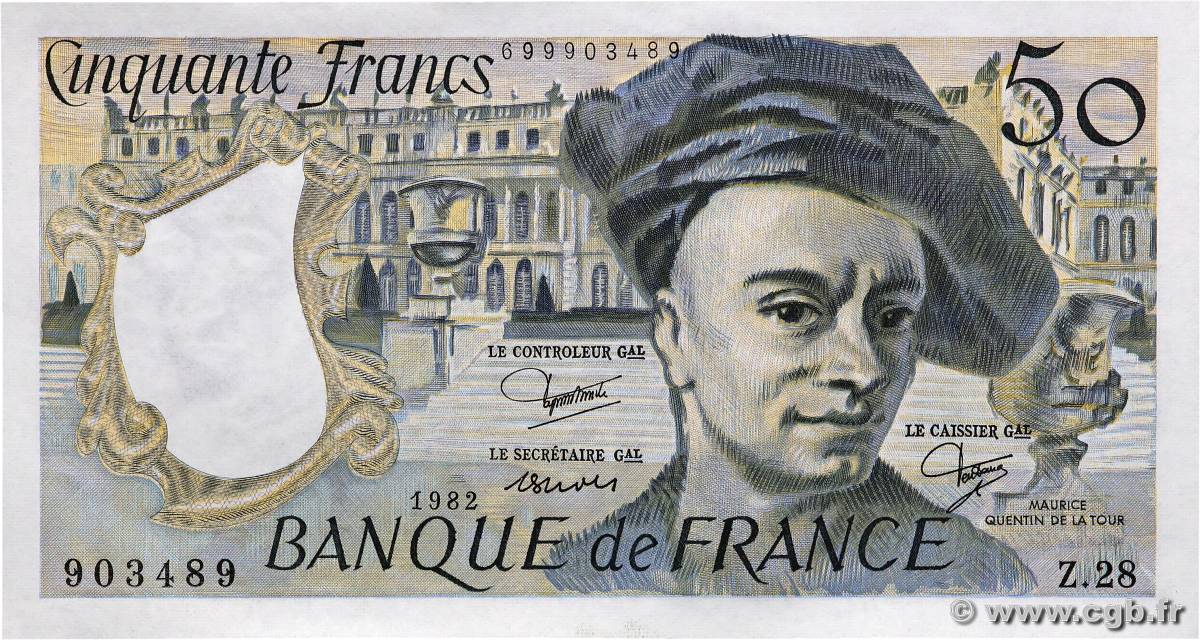 50 Francs QUENTIN DE LA TOUR FRANKREICH  1982 F.67.08 fST+