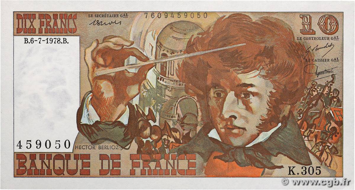 10 Francs BERLIOZ FRANCE  1978 F.63.24 SPL