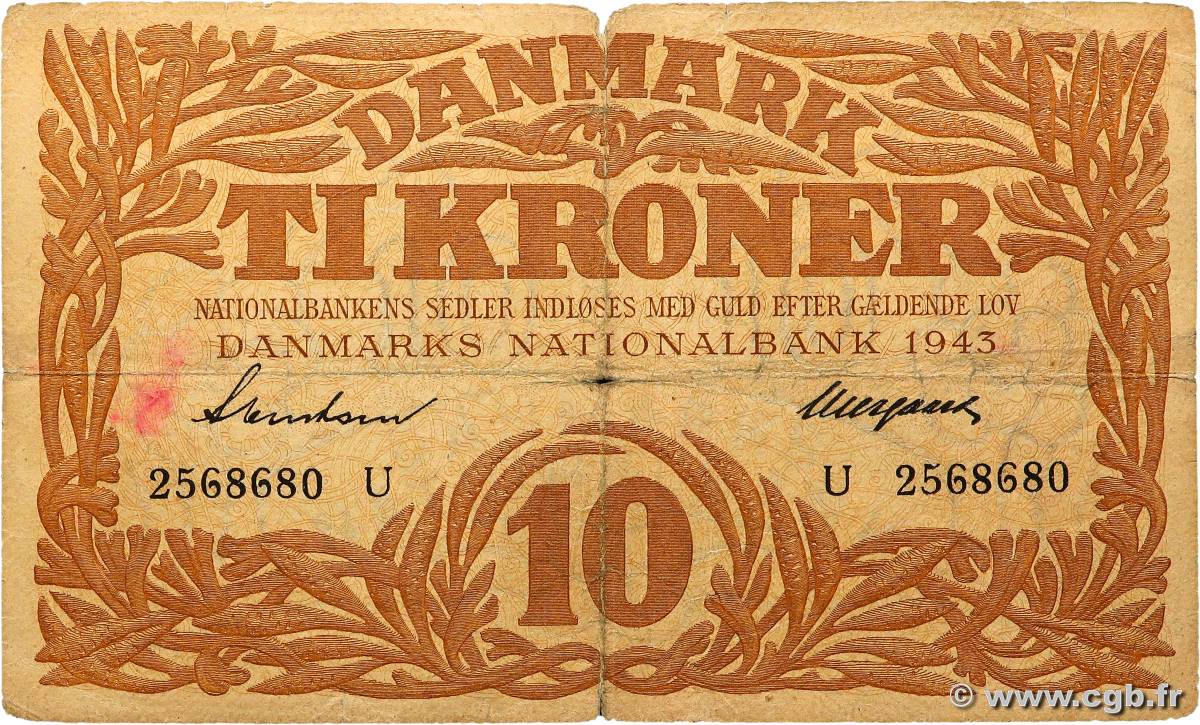 10 Kroner DENMARK  1943 P.031p F-