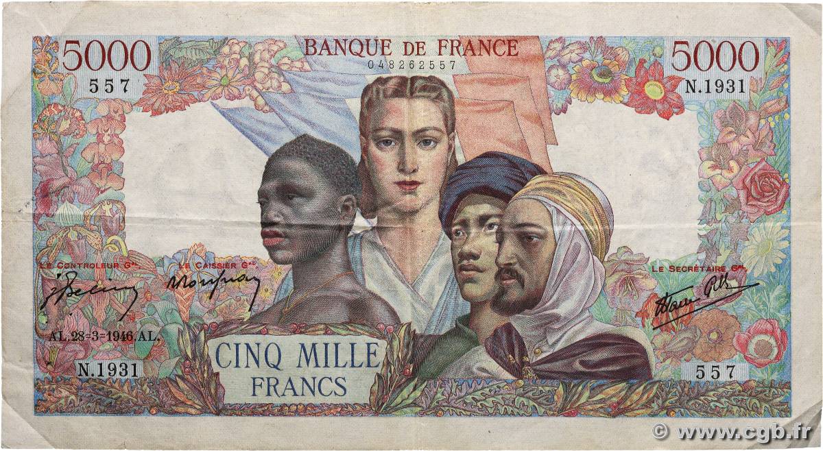 5000 Francs EMPIRE FRANÇAIS FRANCE  1946 F.47.51 TB+