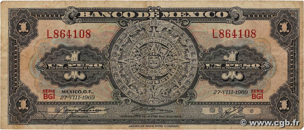 1 Peso MEXICO  1969 P.059k S