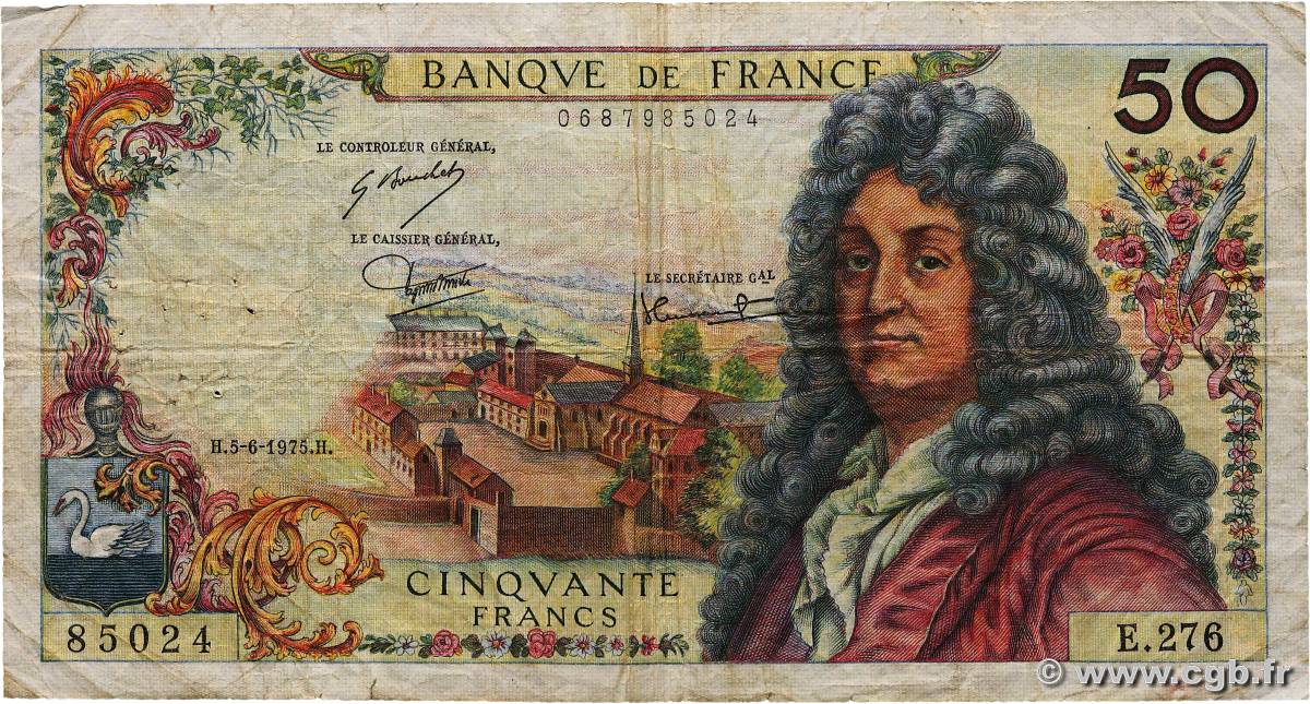 50 Francs RACINE FRANCE  1975 F.64.30 VG