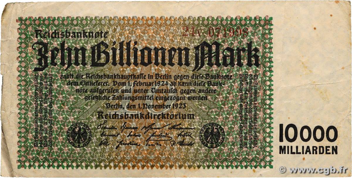 10 Billions Mark GERMANY  1923 P.131b F