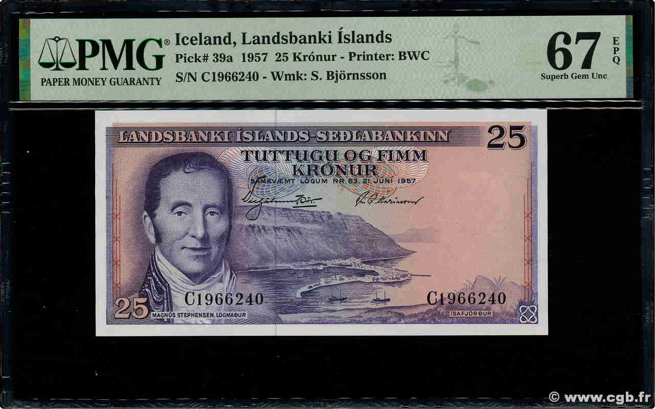 25 Kronur ISLANDE  1957 P.39a NEUF