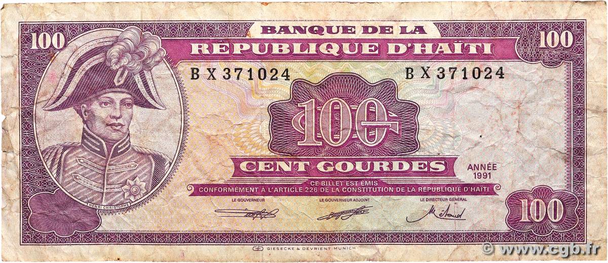 100 Gourdes HAITI  1991 P.258a F