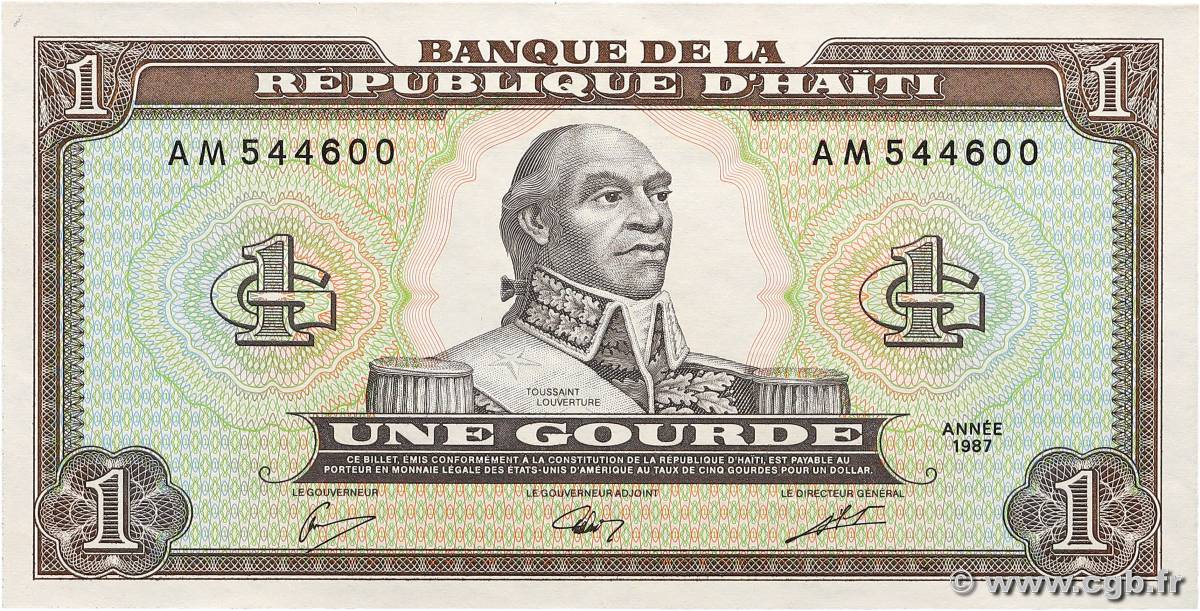 1 Gourde HAITI  1987 P.245a AU+