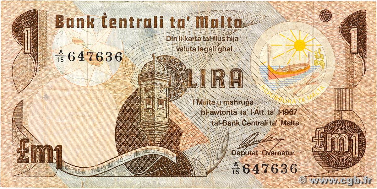 1 Lira MALTE  1979 P.34b B+