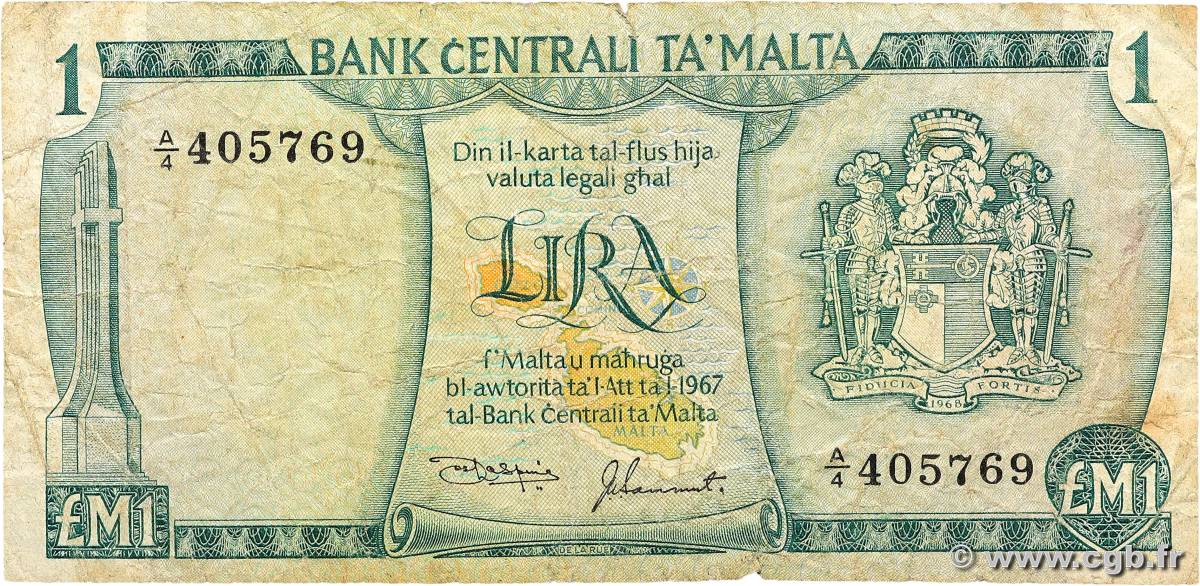 1 Lira MALTE  1973 P.31d q.MB