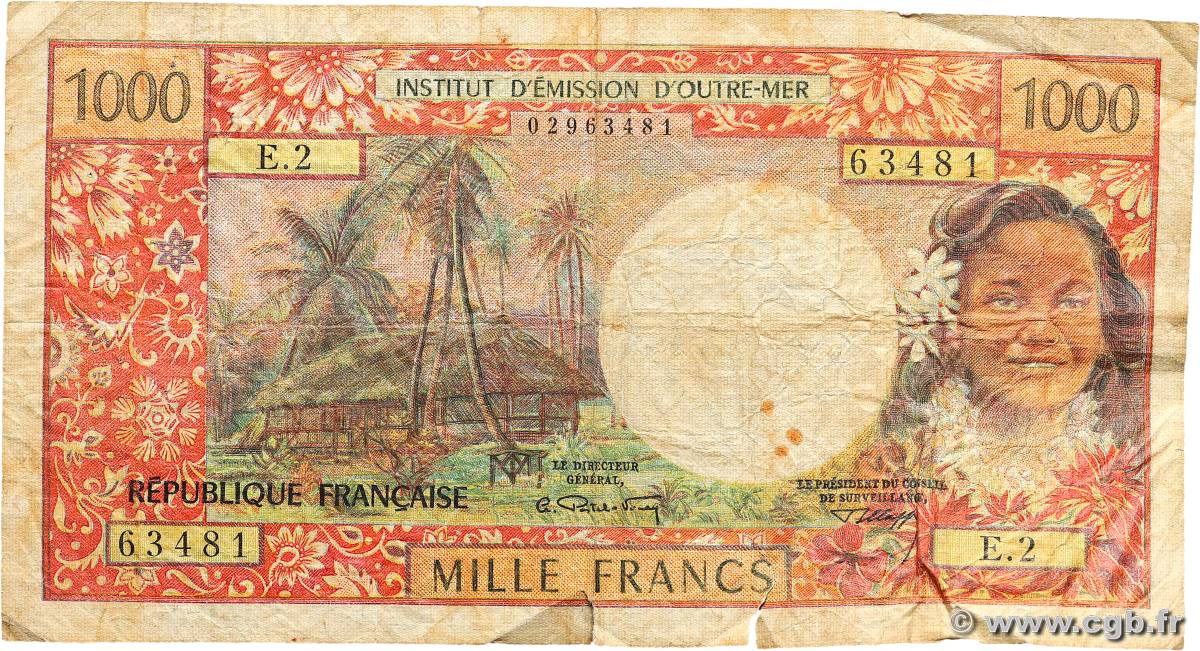 1000 Francs NOUVELLE CALÉDONIE  1971 P.64a B