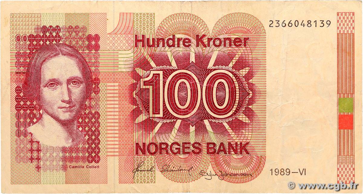 100 Kroner NORVÈGE  1989 P.43d TB+