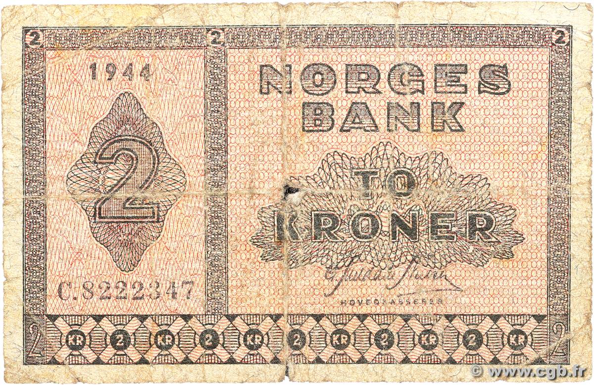 2 Kroner NORVÈGE  1944 P.16a1 RC