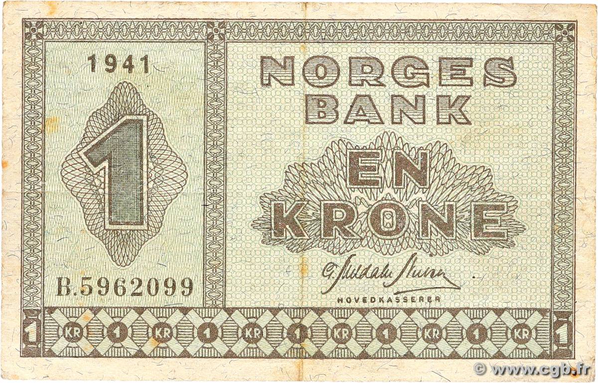 1 Krone NORVÈGE  1941 P.15a S