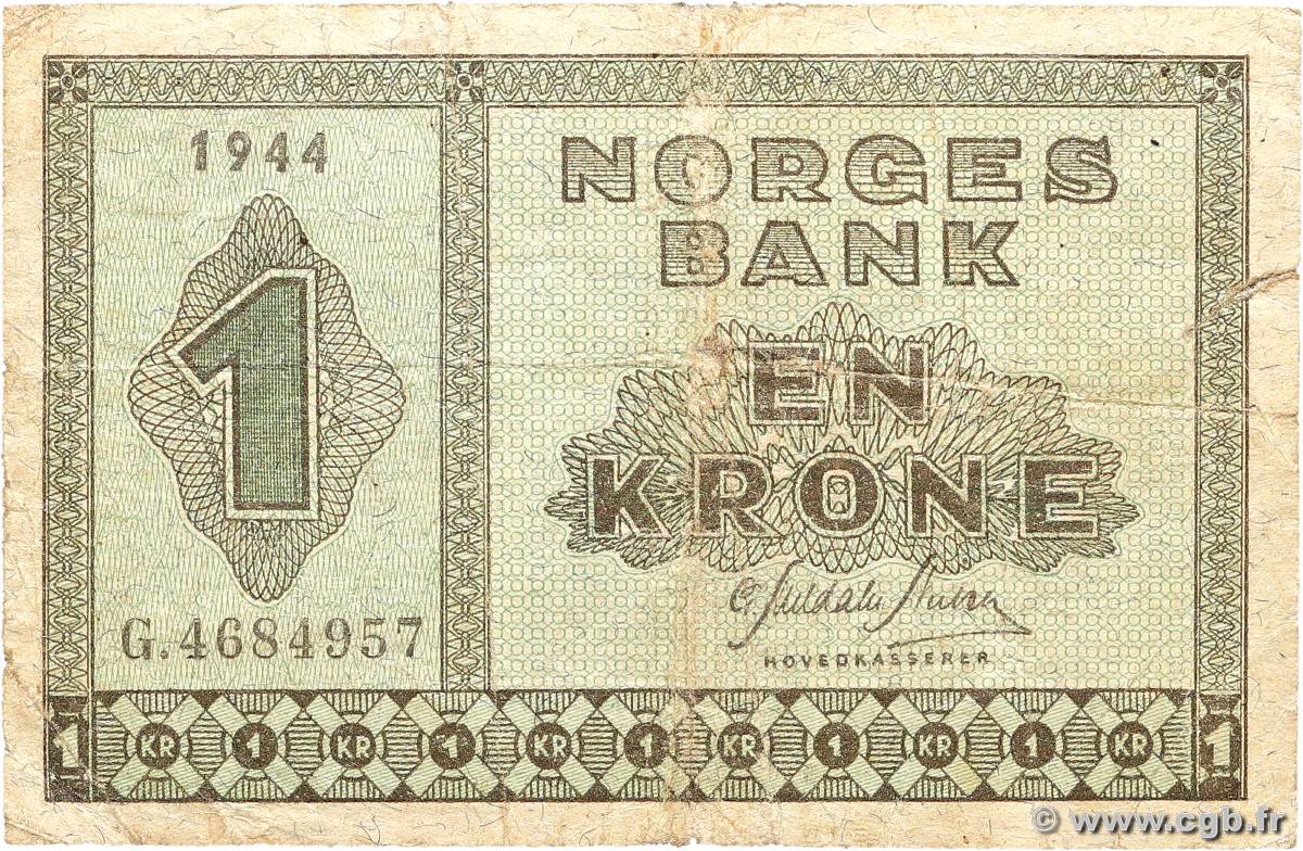 1 Krone NORVÈGE  1944 P.15a G