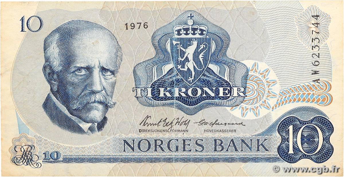 10 Kroner NORWAY  1976 P.36b F+