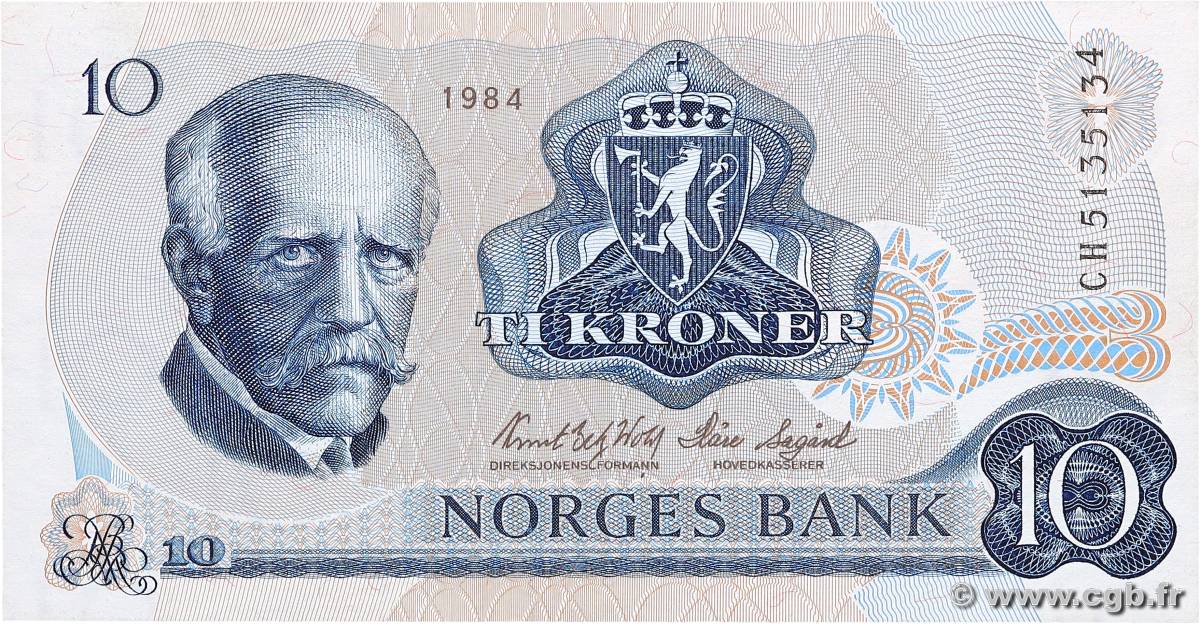 10 Kroner NORVÈGE  1984 P.36c SPL