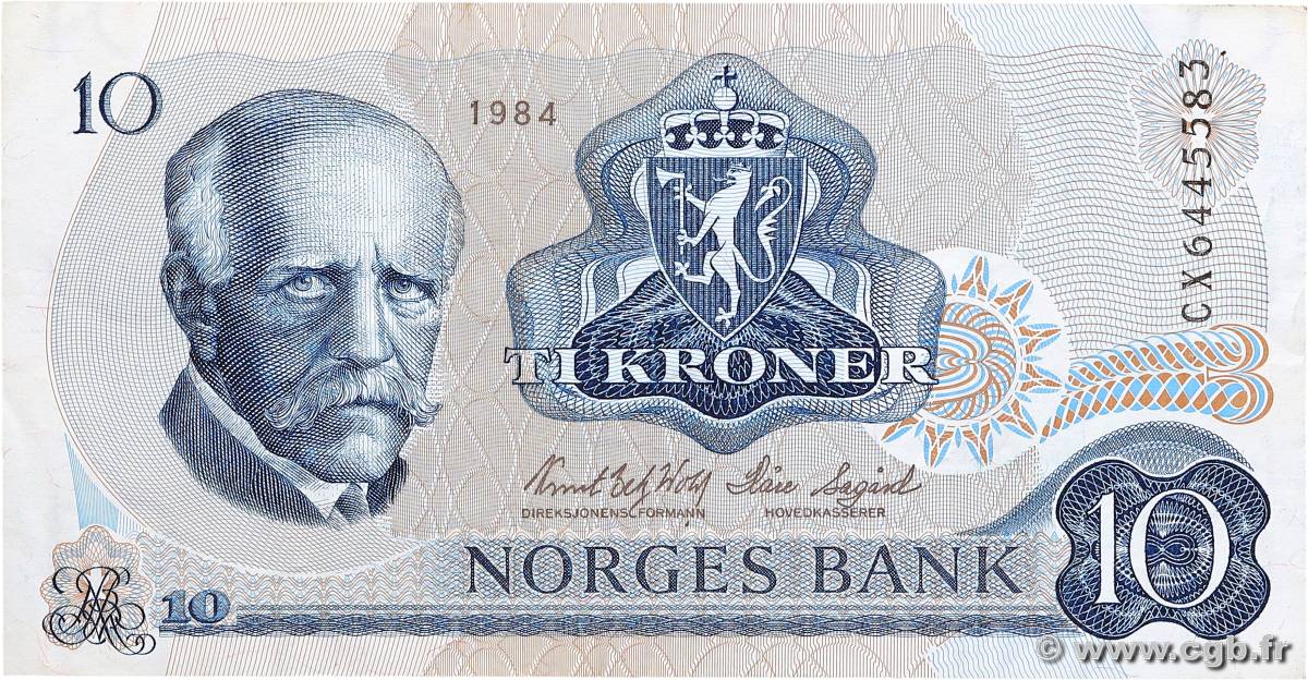 10 Kroner NORVÈGE  1984 P.36c TB