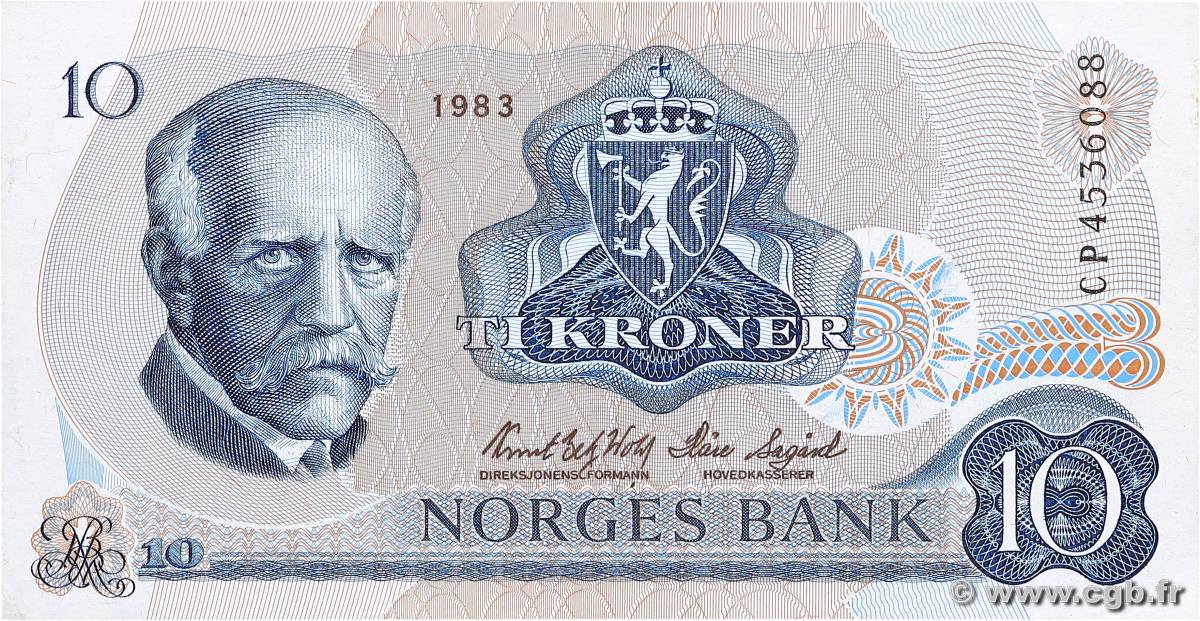 10 Kroner NORVÈGE  1983 P.36c SUP