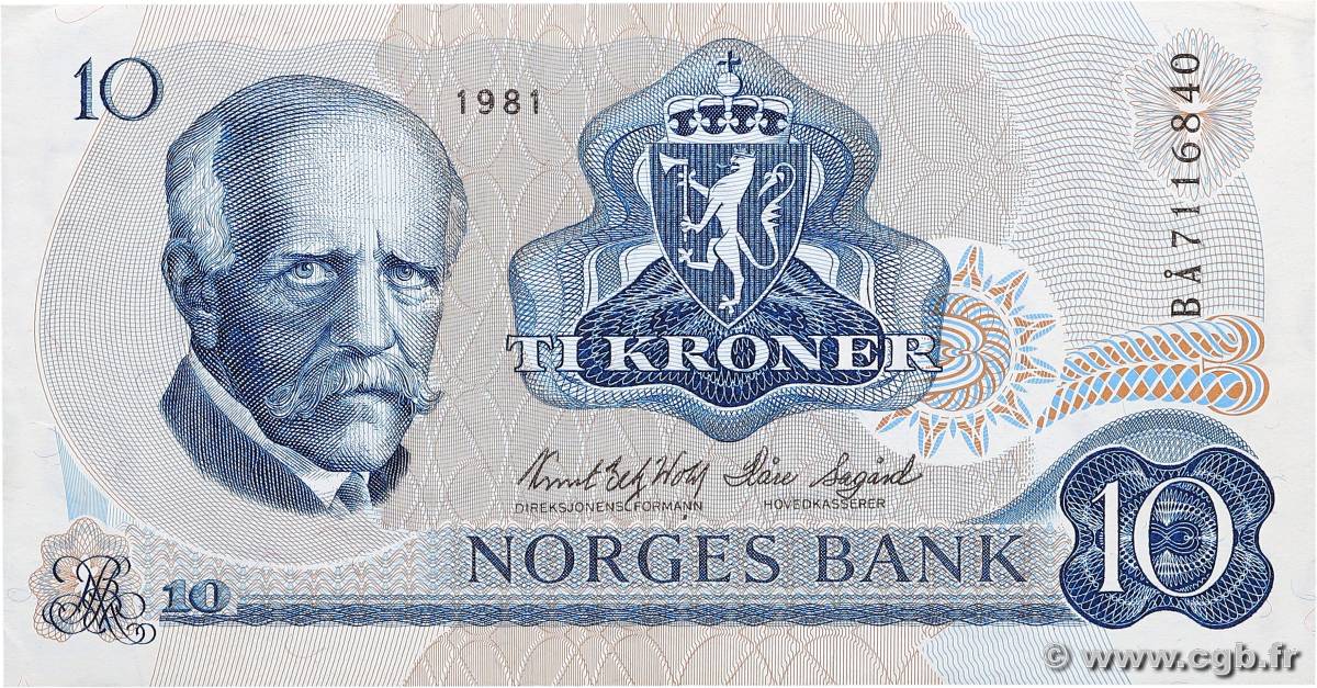 10 Kroner NORVÈGE  1981 P.36c SPL