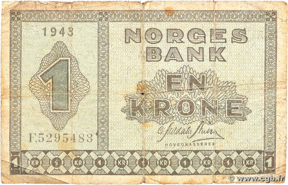 1 Krone NORVÈGE  1943 P.15a RC