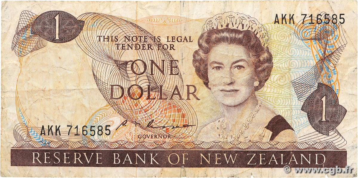 1 Dollar NOUVELLE-ZÉLANDE  1985 P.169b B+