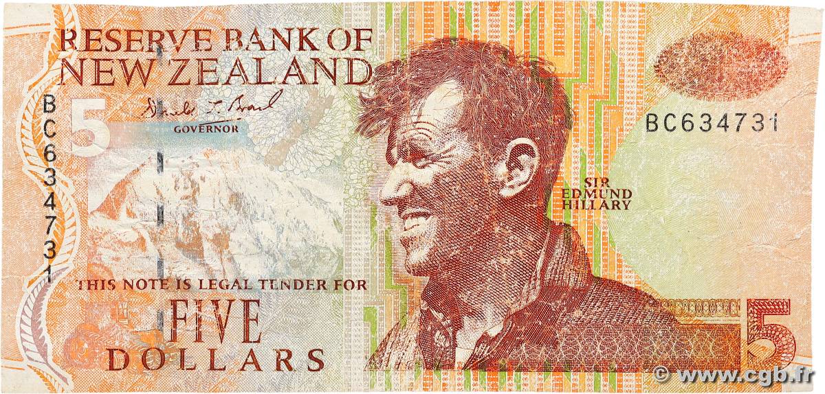 5 Dollars NEW ZEALAND  1992 p.177 G