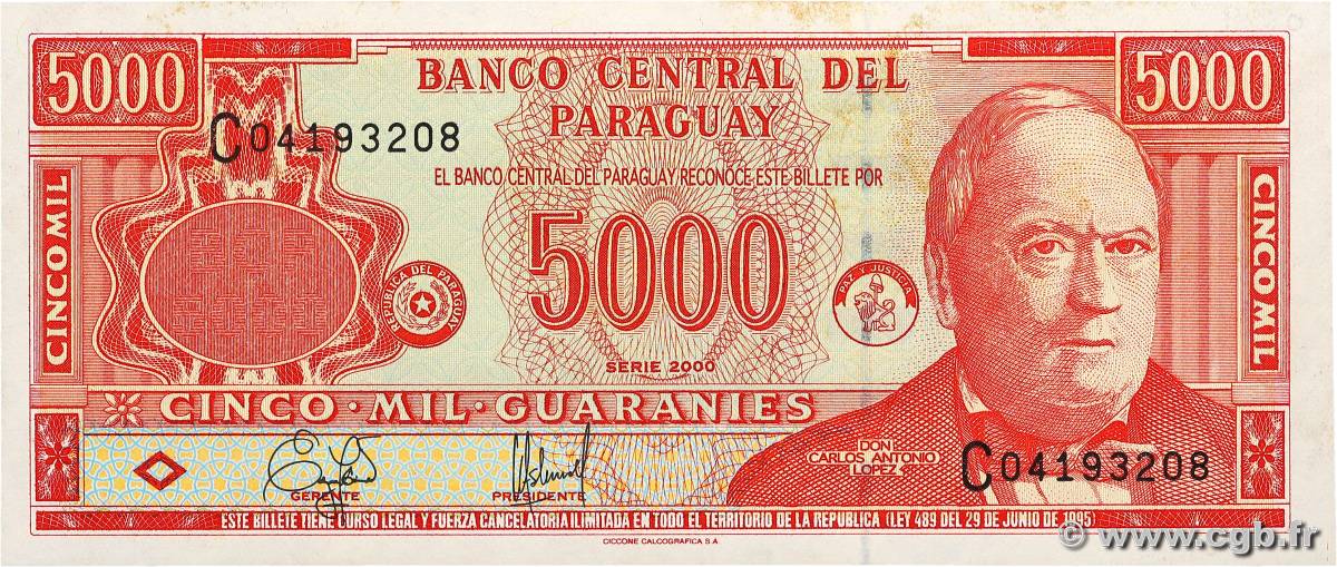 5000 Guaranies PARAGUAY  2000 P.220a XF