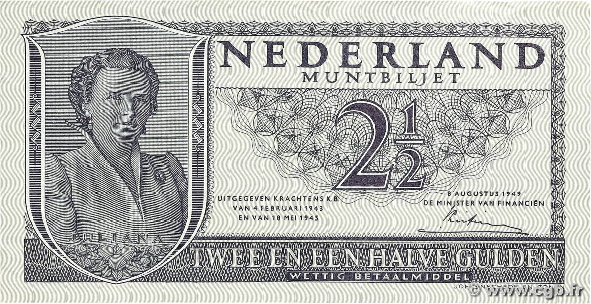 2,5 Gulden NETHERLANDS  1949 P.073 XF-