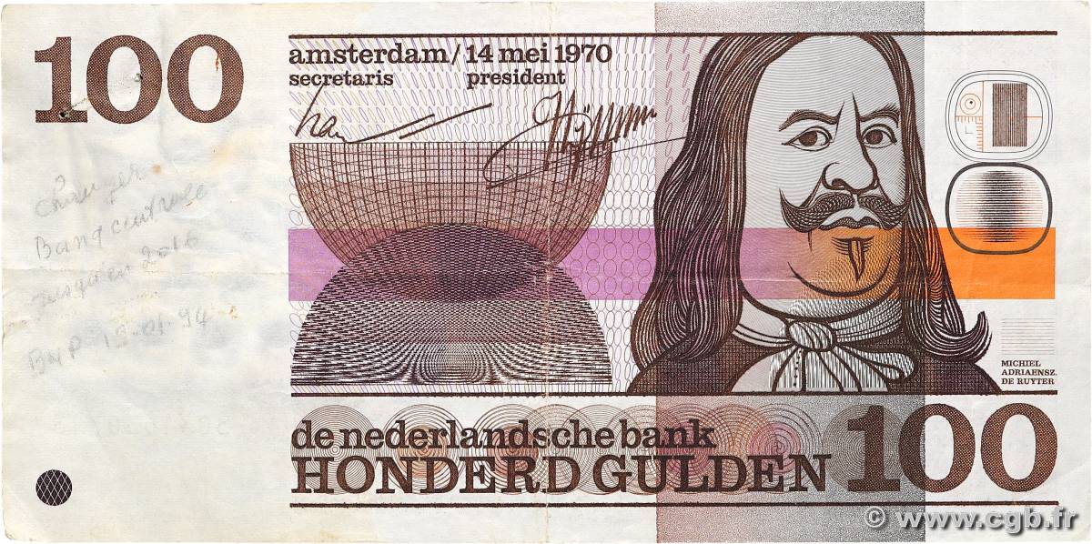 100 Gulden PAYS-BAS  1970 P.093 TB