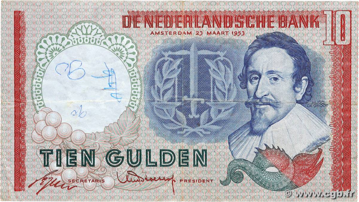 5 Gulden PAESI BASSI  1966 P.090a q.MB