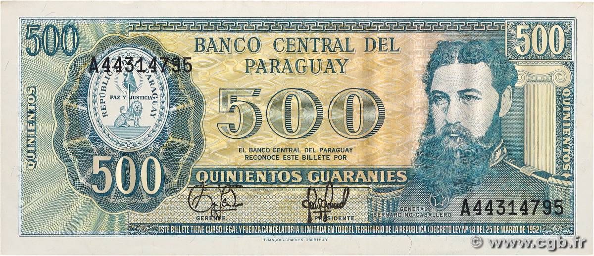 500 Guaranies PARAGUAY  1995 P.212 SC