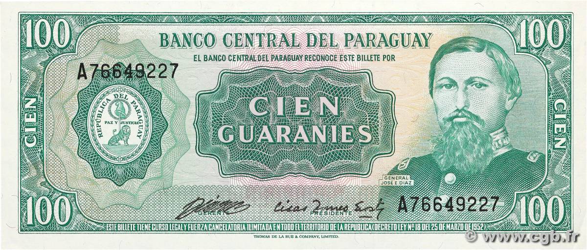 100 Guaranies PARAGUAY  1982 P.205 SPL