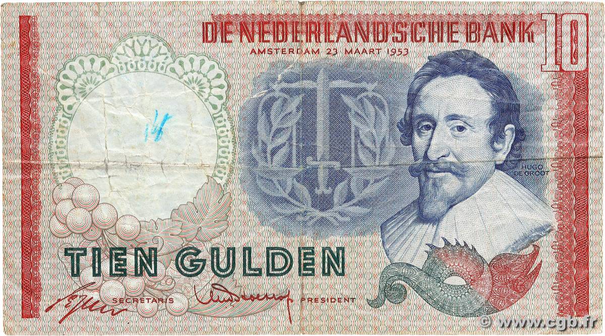 10 Gulden PAYS-BAS  1953 P.085 B+