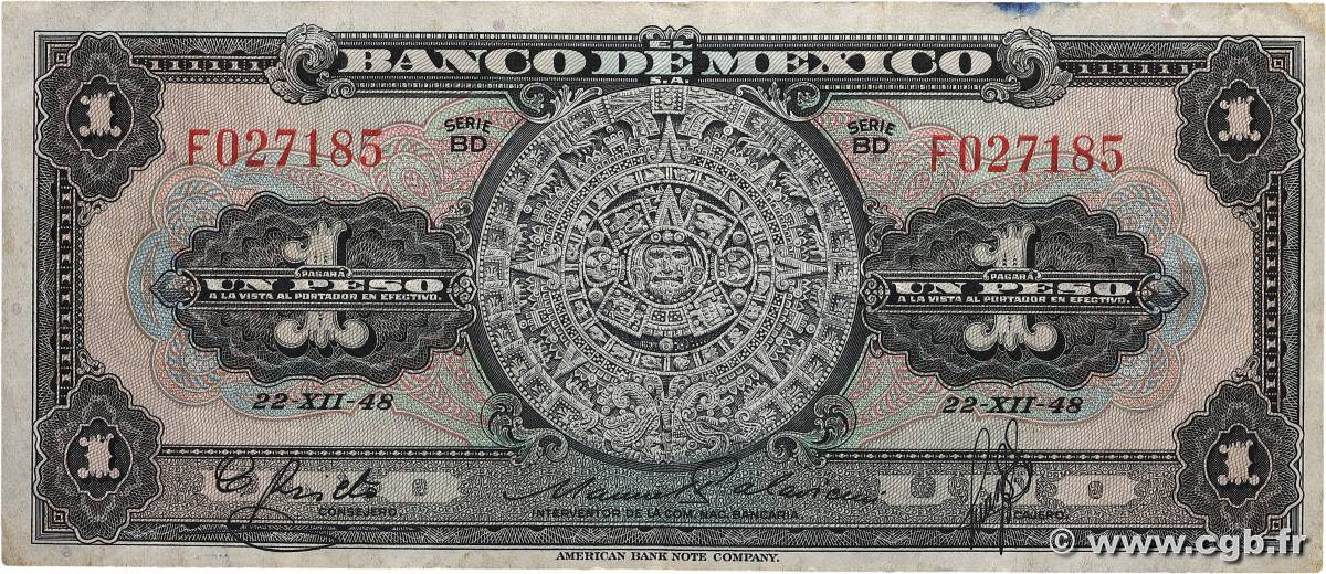 1 Peso MEXICO  1948 P.038d VF+