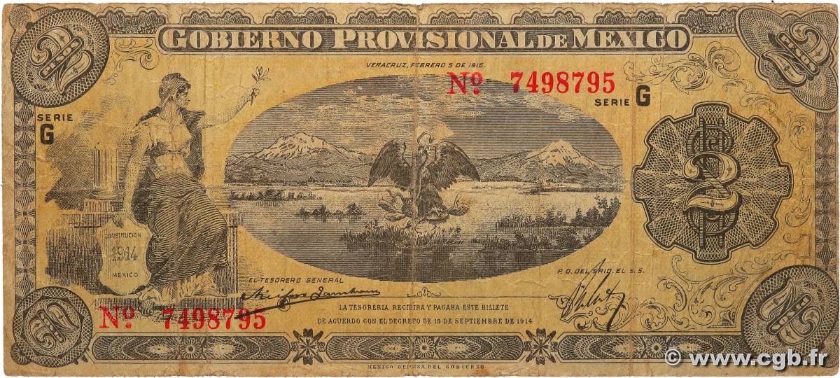 2 Pesos MEXIQUE Veracruz 1915 PS.1103a B+