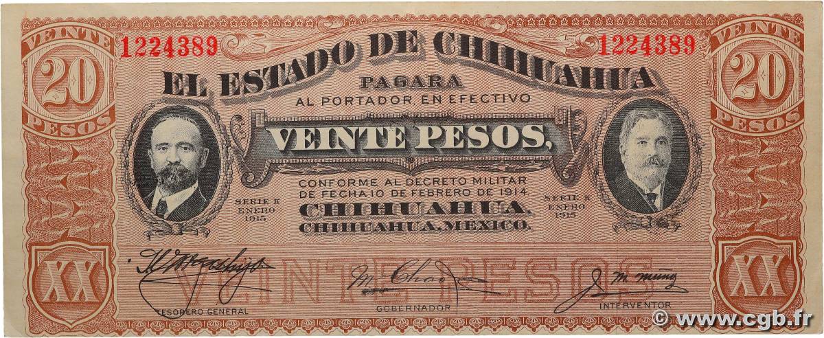 20 Pesos MEXICO  1915 PS.0537b XF