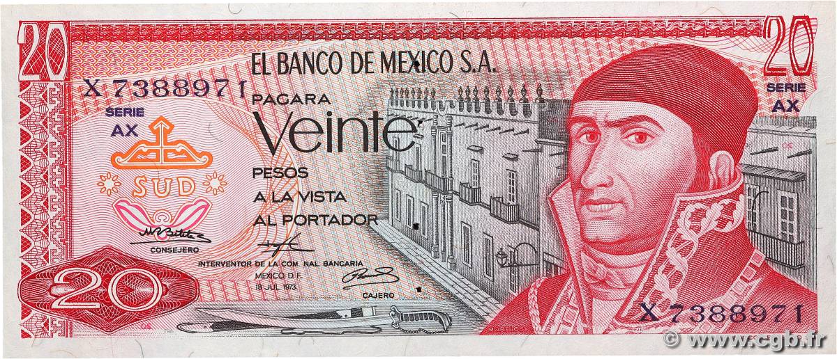 20 Pesos MEXIQUE  1973 P.064b TTB+