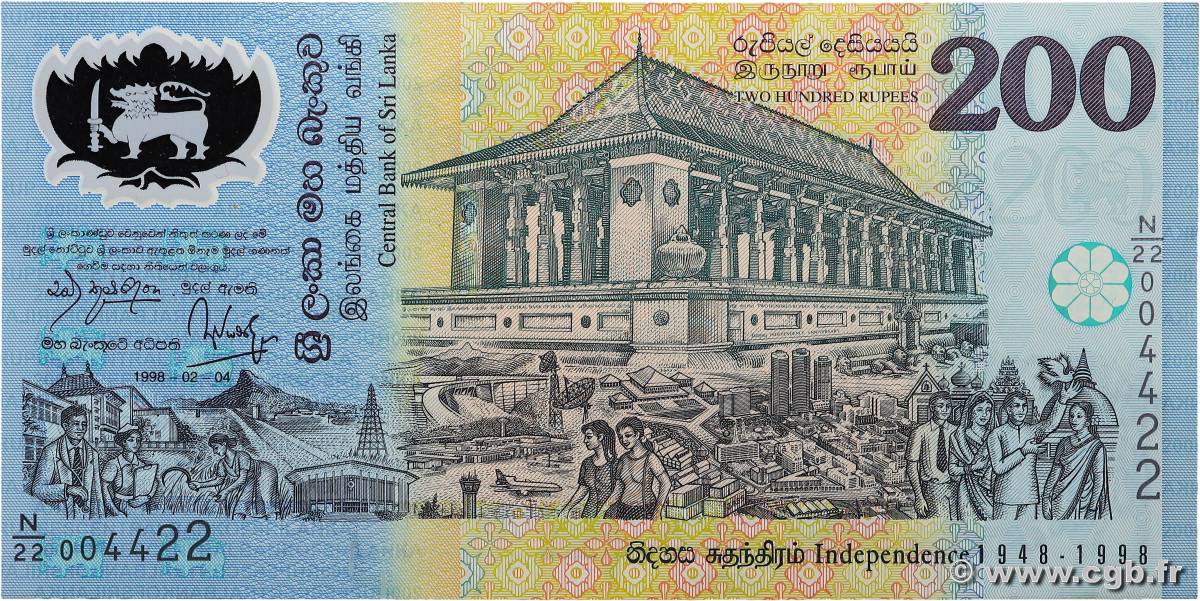 200 Rupees Commémoratif SRI LANKA  1998 P.114b FDC