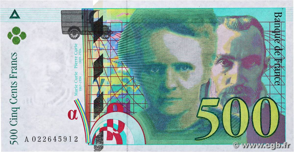 500 Francs PIERRE ET MARIE CURIE FRANCE  1994 F.76.01 NEUF