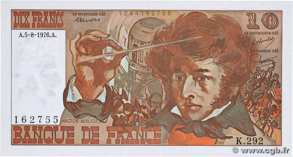 10 Francs BERLIOZ FRANCIA  1976 F.63.20 q.FDC