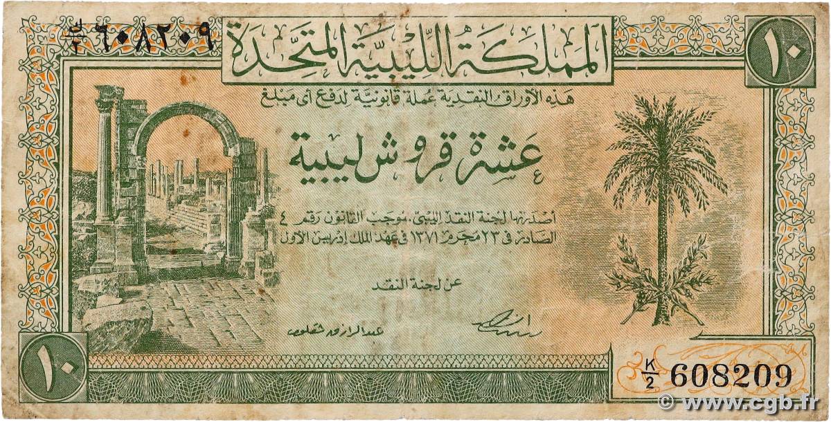 10 Piastres LIBIA  1951 P.06 B