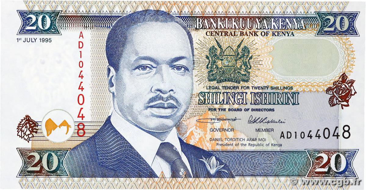 20 Shillings KENYA  1995 P.32 FDC