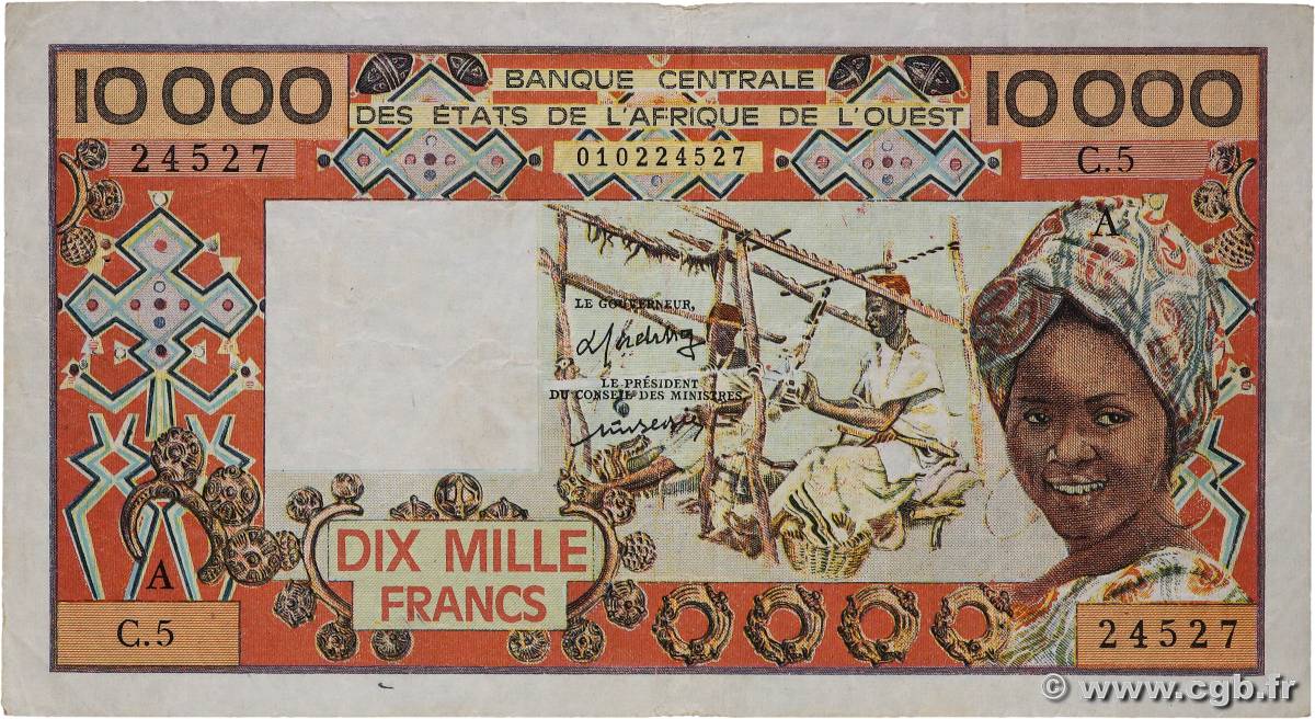 10000 Francs ÉTATS DE L AFRIQUE DE L OUEST  1988 P.109Aa TB