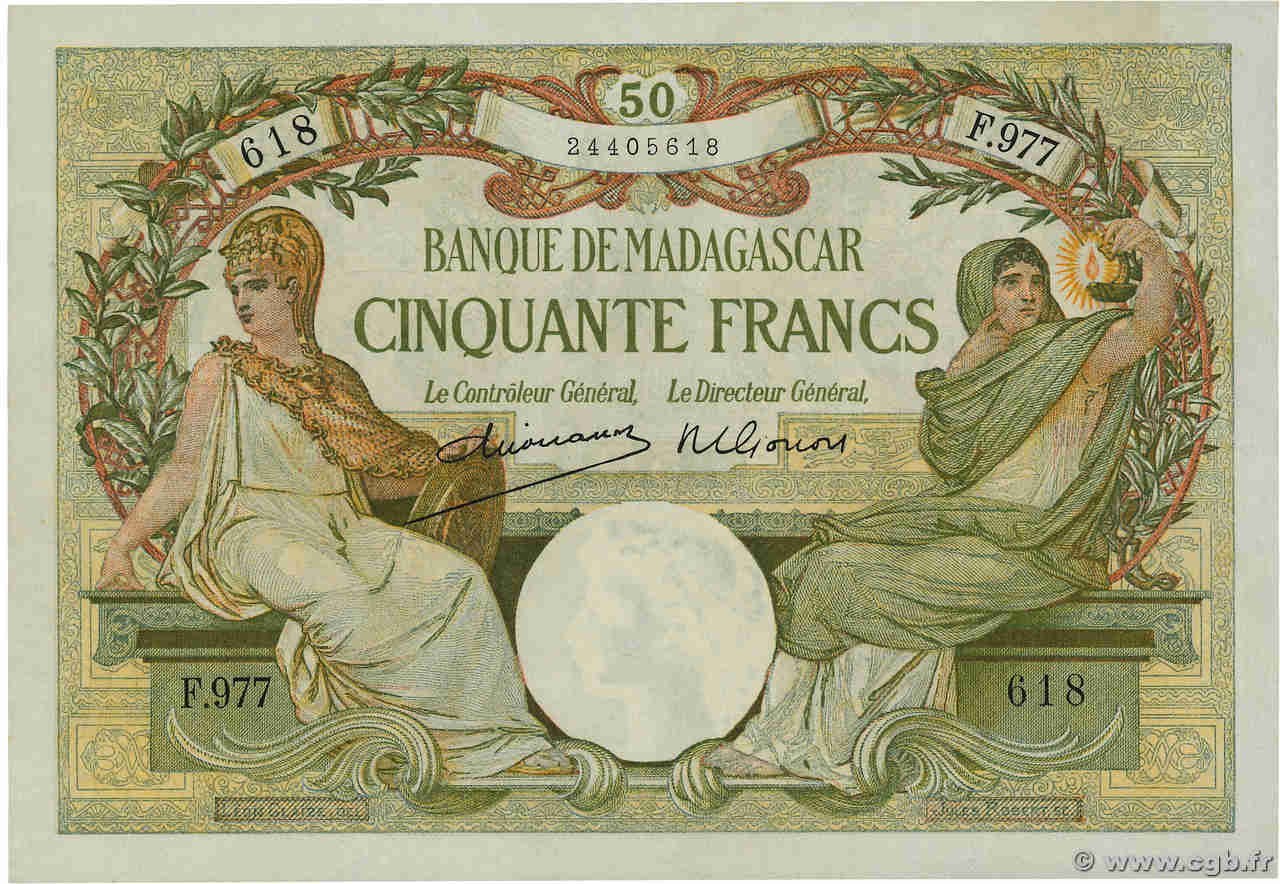 50 Francs MADAGASCAR  1948 P.038 XF+