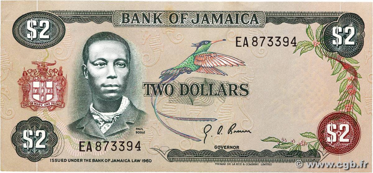 2 Dollars JAMAICA  1976 P.60a XF