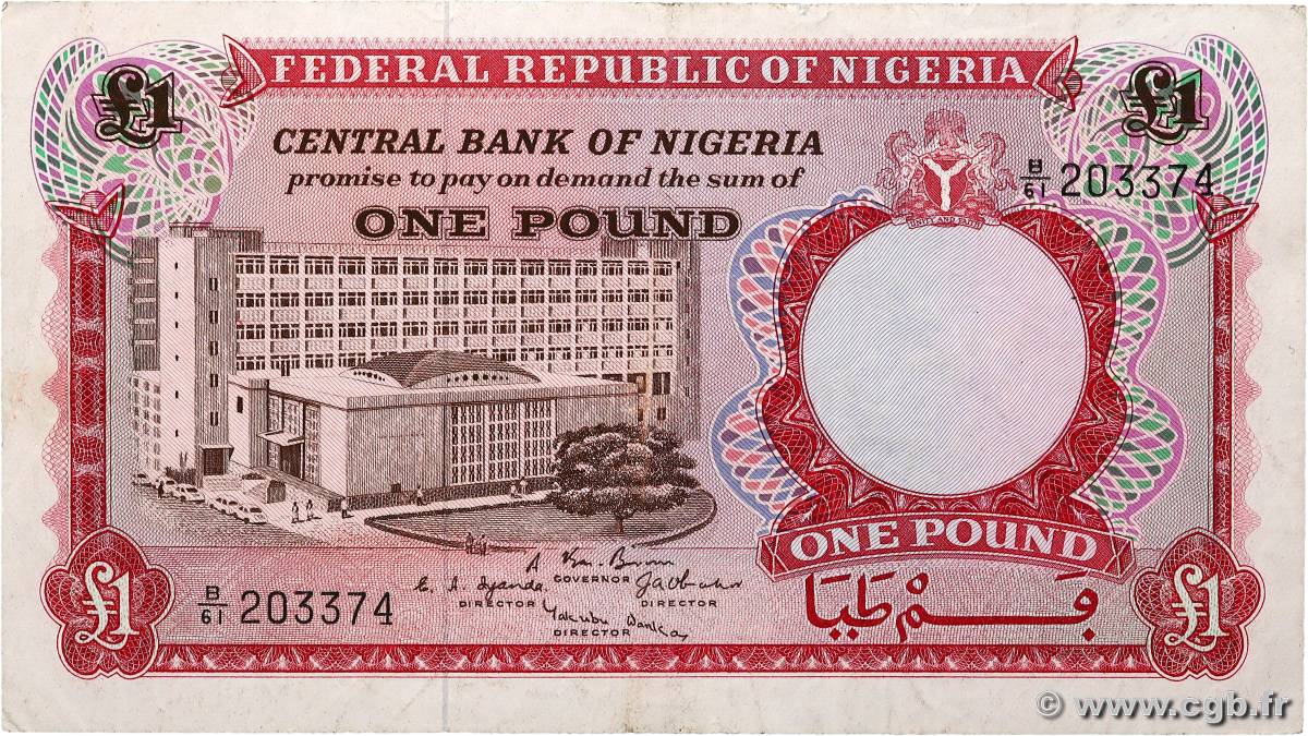 1 Pound NIGERIA  1697 P.08 VF